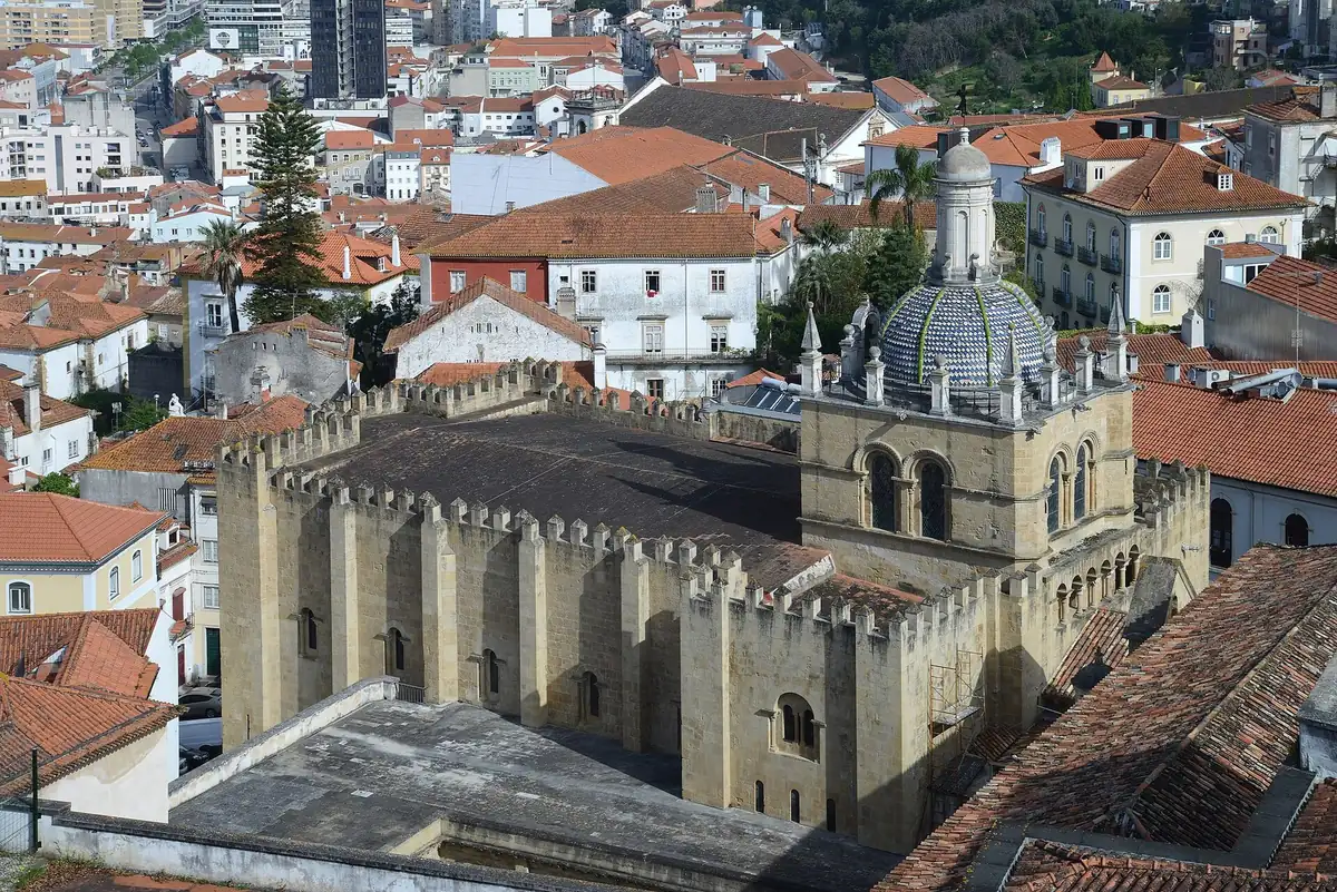 Rooftops of the Alta quarter of Coimbra below the university buildings