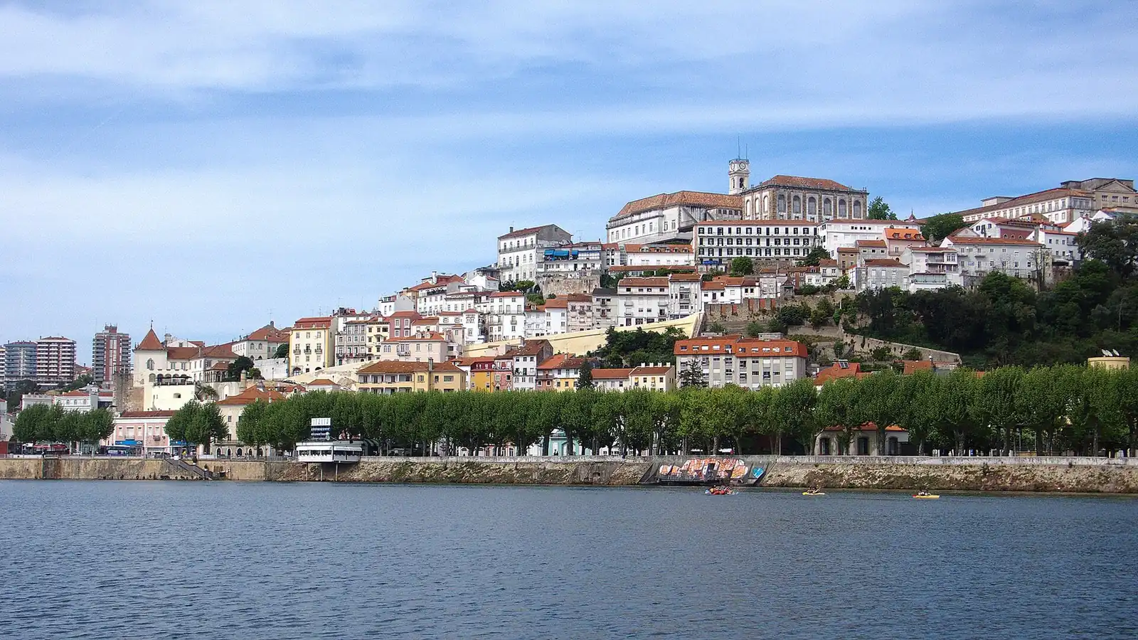 The University of Coimbra above the Mondego river at dusk