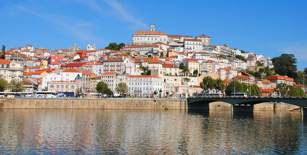 Rooftops of the Baixa below the university hill in Coimbra